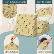 2-Seater Sofa Gaddi Cover | Mughal Trellis Design | Spandex Blend | Antique Cream | 21x42-22x43